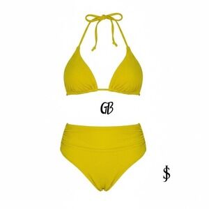 NWT: GB (Gianni‎ Bini) Vibrant Yellow 2 pc Bikini set- Large